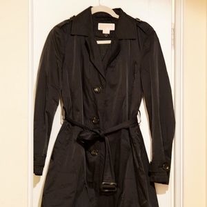 Michael Kors Rain Trench Coat, Black, Size M